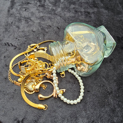 Jewelry Jar All Gold – Mystery Jewelry Jar – Gold Plated Stainless Steel Jewelry