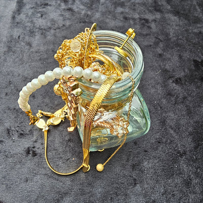 Jewelry Jar All Gold – Mystery Jewelry Jar – Gold Plated Stainless Steel Jewelry