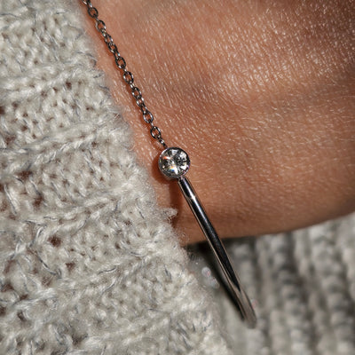 Brățară din oțel inoxidabil cu zirconiu cubic