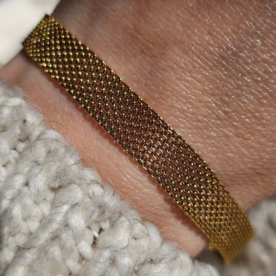 Brățară minimalistă din oțel inoxidabil cu aur 18K