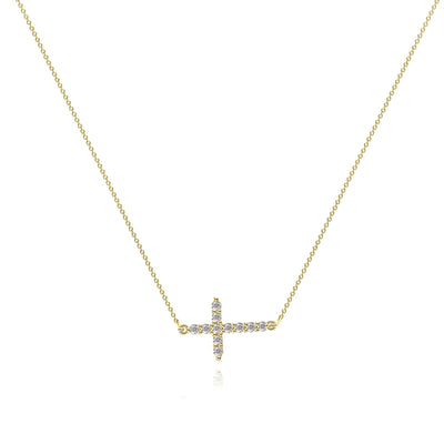 Colier placat cu aur 18K cu zirconiu cubic