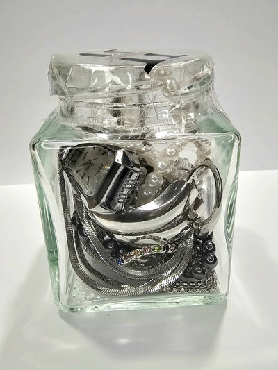 Jewelry Jar All Silver – Mystery Jewelry Jar – Stainless Steel Jewelry