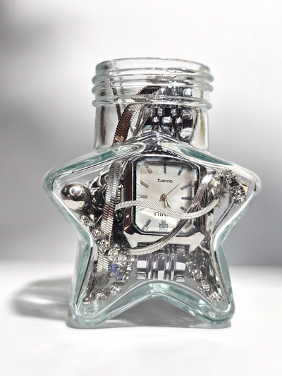 Jewelry Jar All Silver Star – Mystery Jewelry Jar – Gold Plated Stainless Steel Jewelry