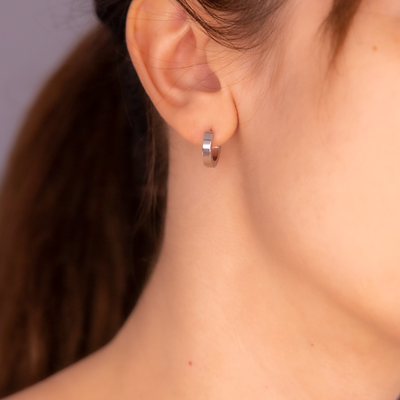 Cercei mici din oțel inoxidabil cu închidere tip Congo