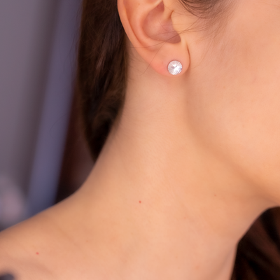 Cercei mici din oțel inoxidabil cu zirconiu cubic