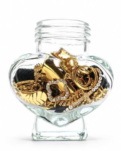 Jewelry Jar Cross – Mystery Jewelry Jar – Gold Plated Stainless Steel Jewelry