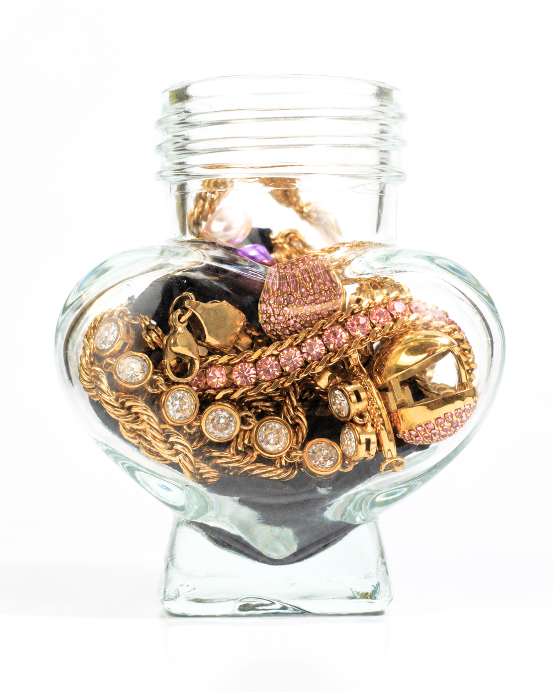 Jewelry Jar Rose – Mystery Jewelry Jar – Gold Plated Stainless Steel Jewelry