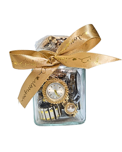Jewelry Jar Watch – Mystery Jewelry Jar – Gold Plated Stainless Steel Jewelry