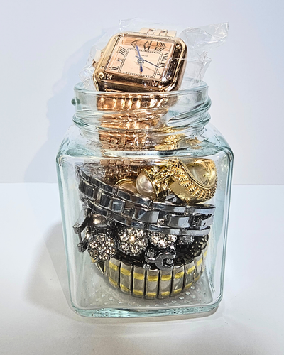 Jewelry Jar Watch – Mystery Jewelry Jar – Gold Plated Stainless Steel Jewelry
