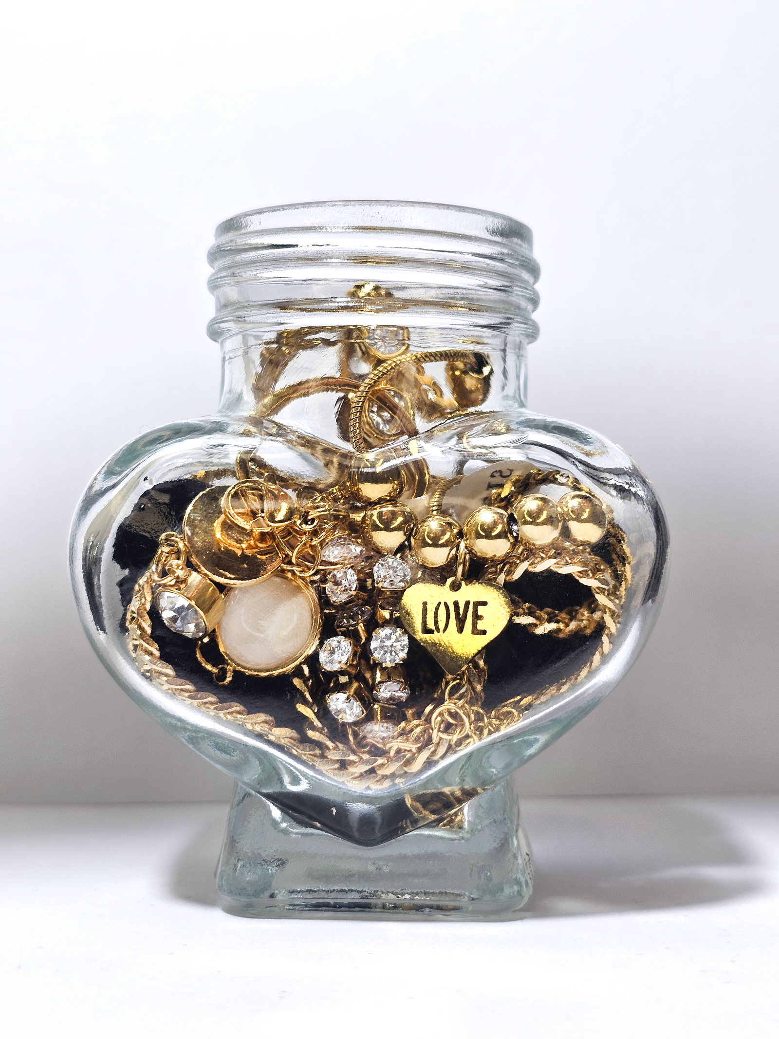 Jewelry Jar All Gold LOVE – Mystery Jewelry Jar – Gold Plated Stainless Steel Jewelry
