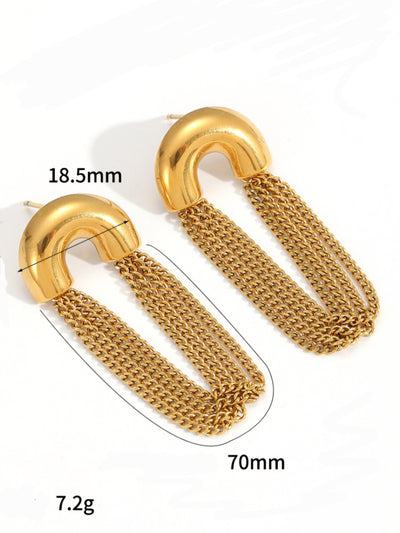 Cercei cu lanțuri eleganți din inox placat cu aur 18K