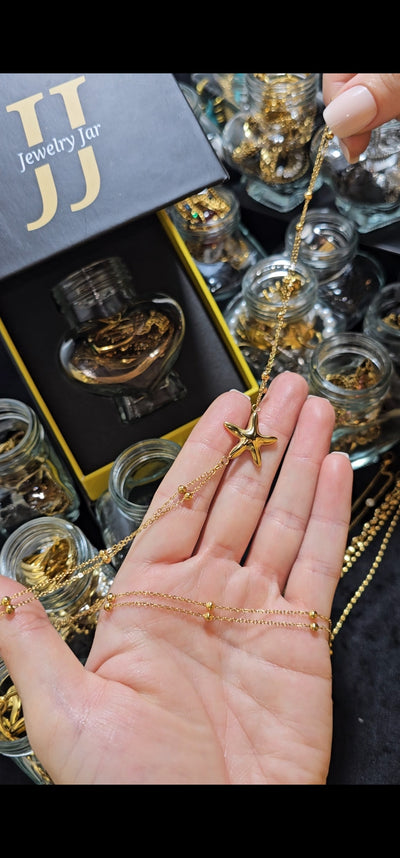 Jewelry Jar Ocean – Mystery Jewelry Jar – Gold Plated Stainless Steel Jewelry