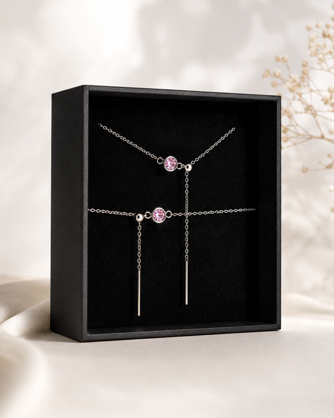 Set Brățară și Lănțișor Delicate Pink