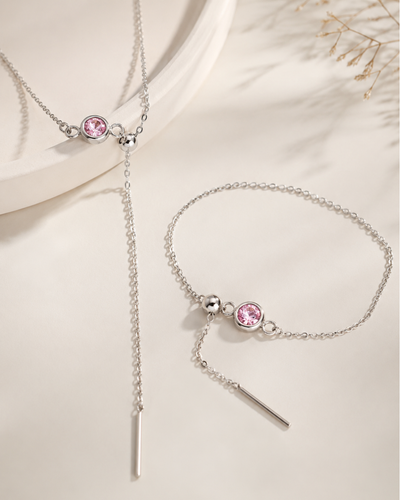 Set Brățară și Lănțișor Delicate Pink