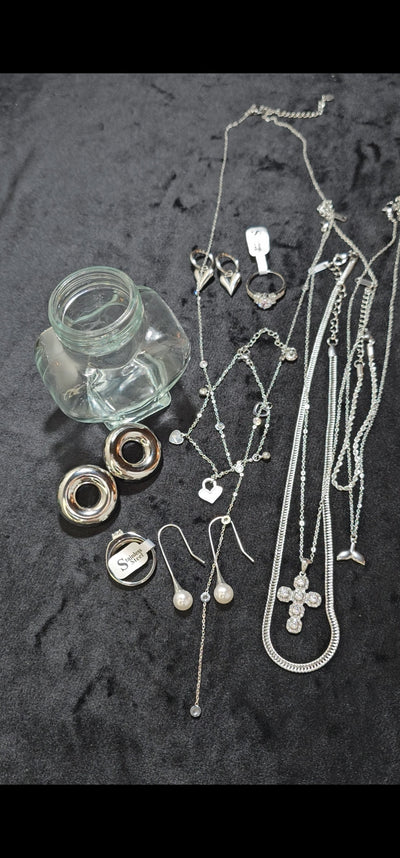 Jewelry Jar All Silver Love – Mystery Jewelry Jar – Gold Plated Stainless Steel Jewelry